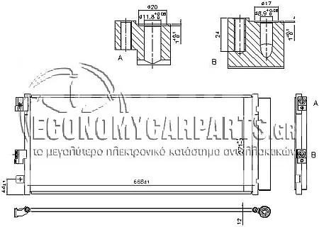 ΨΥΓΕΙΟ A/C (ΓΙΑ ΟΛΕΣ ΤΙΣ ΕΚΔΟΣΕΙΣ ΒΕΝΖΙΝΗ - ΠΕΤΡΕΛΑΙΟ) (ΔΙΑΣΤΑΣΕΙΣ ΚΥΨΕΛΗΣ: 637x280x12mm) (ΜΕ ΠΑΡΟΧΕΣ ΑΝΩ-ΚΑΤΩ)