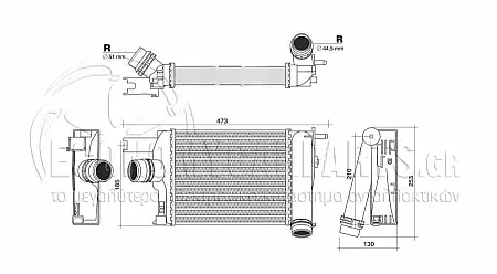 ΨΥΓΕΙΟ INTERCOOLER (ΓΙΑ ΕΚΔΟΣΕΙΣ 0.9 TCE ΒΕΝΖΙΝΗ) (ΔΙΑΣΤΑΣΕΙΣ ΚΥΨΕΛΗΣ: 257x217x40mm)