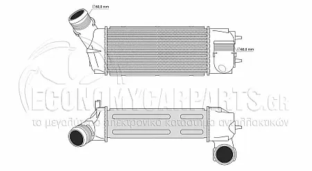 ΨΥΓΕΙΟ INTERCOOLER 2.0 HDI ΠΕΤΡΕΛΑΙΟ (300x147x76) (ΜΕ ΠΑΡΟΧΕΣ Φ 60/40)