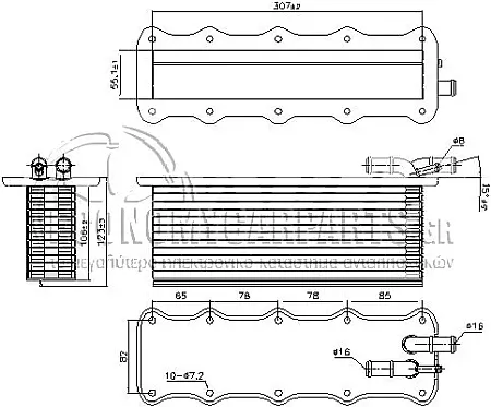 ΨΥΓΕΙΟ INTERCOOLER (ΒΟΗΘΗΤΙΚΟ) (ΓΙΑ ΚΙΝΗΤΗΡΕΣ 1.2-1.4 TSI ΒΕΝΖΙΝΗ) (ΔΙΑΣΤΑΣΕΙΣ ΚΥΨΕΛΗΣ: 307x106x55)