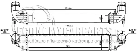 ΨΥΓΕΙΟ INTERCOOLER (ΓΙΑ ΕΚΔΟΣΕΙΣ 1.0T SIDI ΒΕΝΖΙΝΗ) (ΔΙΑΣΤΑΣΕΙΣ ΚΥΨΕΛΗΣ: 585x115x62mm)