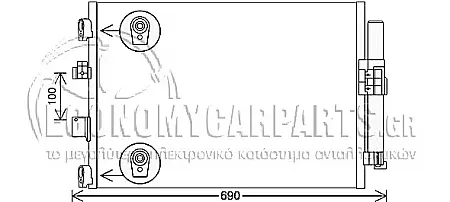 ΨΥΓΕΙΟ A/C (ΓΙΑ ΕΚΔΟΣΕΙΣ 1.0 Ecoboost ΒΕΝΖΙΝΗ - 1.5-1.6 TDCi/Econetic ΠΕΤΡΕΛΑΙΟ) (ΔΙΑΣΤΑΣΕΙΣ ΚΥΨΕΛΗΣ: 591x378x16mm)