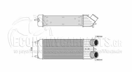 ΨΥΓΕΙΟ INTERCOOLER (ΓΙΑ ΕΚΔΟΣΕΙΣ 1,6HDi) (ΔΙΑΣΤΑΣΕΙΣ ΚΥΨΕΛΗΣ: 300x158x80)
