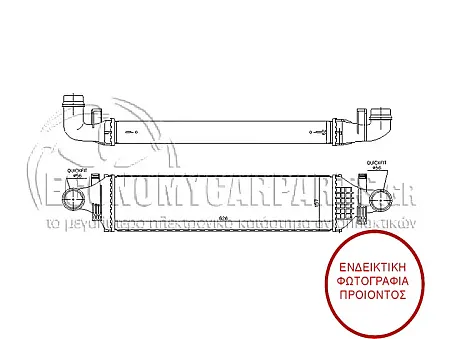 ΨΥΓΕΙΟ INTERCOOLER (ΓΙΑ ΕΚΔΟΣΕΙΣ 2.0 BlueHdI ΠΕΤΡΕΛΑΙΟ) (ΔΙΑΣΤΑΣΕΙΣ ΚΥΨΕΛΗΣ: 730x100x80)