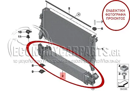 ΨΥΓΕΙΟ INTERCOOLER (ΓΙΑ ΕΚΔΟΣΕΙΣ 1.5 216/218i ΒΕΝΖΙΝΗ) (ΔΙΑΣΤΑΣΕΙΣ ΚΥΨΕΛΗΣ: 585x98x95)