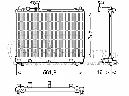 ΨΥΓΕΙΟ ΝΕΡΟΥ (ΓΙΑ ΕΚΔΟΣΕΙΣ: 1.2i 16v - HYBRID ΒΕΝΖΙΝΗ) (ΔΙΑΣΤΑΣΕΙΣ ΚΥΨΕΛΗΣ: 375x560x16)