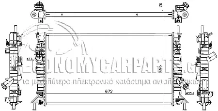 ΨΥΓΕΙΟ ΝΕΡΟΥ (ΓΙΑ ΟΛΕΣ ΤΙΣ ΕΚΔΟΣΕΙΣ ΒΕΝΖΙΝΗ) (ΓΙΑ ΕΚΔΟΣΕΙΣ ΜΕ Ή ΧΩΡΙΣ A/C) (ΓΙΑ ΟΧΗΜΑΤΑ ΜΕ ΜΗΧΑΝΙΚΟ ΚΑΙ ΑΥΤΟΜΑΤΟ ΚΙΒΩΤΙΟ ΤΑΧΥΤΗΤΩΝ) (ΔΙΑΣΤΑΣΕΙΣ ΚΥΨΕΛΗΣ: 67x37.2cm) (KOYO)