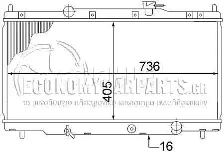 ΨΥΓΕΙΟ ΝΕΡΟΥ (ΓΙΑ ΕΚΔΟΣΕΙΣ 2.0i 16V ΒΕΝΖΙΝΗ) (ΓΙΑ ΕΚΔΟΣΕΙΣ ΜΕ Ή ΧΩΡΙΣ A/C) (ΓΙΑ ΟΧΗΜΑΤΑ ΜΕ MHXΑΝΙΚΟ ΚΙΒΩΤΙΟ ΤΑΧΥΤΗΤΩΝ) (ΔΙΑΣΤΑΣΕΙΣ ΚΥΨΕΛΗΣ: 73.6x40.5cm) (KOYO)
