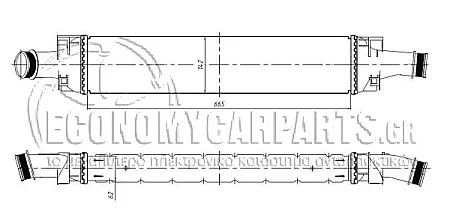 ΨΥΓΕΙΟ INTERCOOLER (ΓΙΑ ΕΚΔΟΣΕΙΣ 2.0 TFSi ΒΕΝΖΙΝΗ) (ΔΙΑΣΤΑΣΕΙΣ ΚΥΨΕΛΗΣ: 665x142x62mm)
