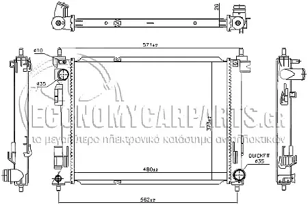 ΨΥΓΕΙΟ ΝΕΡΟΥ (ΓΙΑ ΕΚΔΟΣΕΙΣ 1.0 T-GDi ΒΕΝΖΙΝΗ) (ΔΙΑΣΤΑΣΕΙΣ ΚΥΨΕΛΗΣ: 480x375x26mm)