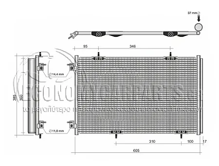 ΨΥΓΕΙΟ A/C (ΓΙΑ ΕΚΔΟΣΕΙΣ: 1.2-1.6VTi-1,6HDi) (ΔΙΑΣΤΑΣΕΙΣ ΚΥΨΕΛΗΣ: 56,9x36,7)