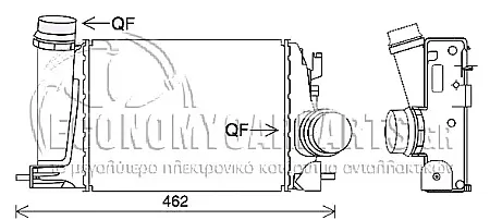 ΨΥΓΕΙΟ INTERCOOLER (ΓΙΑ ΕΚΔΟΣΕΙΣ: 1.2 DIG-TURBO) (ΔΙΑΣΤΑΣΕΙΣ ΚΥΨΕΛΗΣ: 282x217x50) (VALEO)
