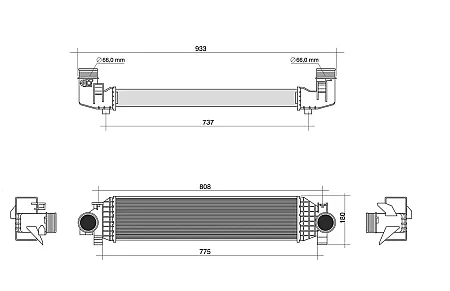 ΨΥΓΕΙΟ INTERCOOLER (ΓΙΑ ΕΚΔΟΣΕΙΣ: 2.0 TDCi ΠΕΤΡΕΛΑΙΟ) (ΔΙΑΣΤΑΣΕΙΣ ΚΥΨΕΛΗΣ: 650x160x64)