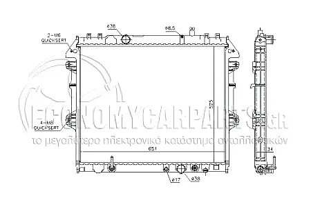 ΨΥΓΕΙΟ ΝΕΡΟΥ (ΓΙΑ ΕΚΔΟΣΕΙΣ 2.5-3.0 TD ΠΕΤΡΕΛΑΙΟ) (ΓΙΑ ΟΧΗΜΑΤΑ ΜΕ AYTOMATO ΚΙΒΩΤΙΟ ΤΑΧΥΤΗΤΩΝ) (ΔΙΑΣΤΑΣΕΙΣ ΚΥΨΕΛΗΣ: 525x650mm) (KOYO)