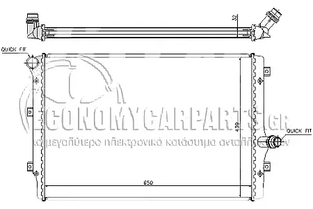 ΨΥΓΕΙΟ ΝΕΡΟΥ (ΓΙΑ ΕΚΔΟΣΕΙΣ 2.0 TFSi ΒΕΝΖΙΝΗ - 1.6-2.0 TDi ΠΕΤΡΕΛΑΙΟ) (ΔΙΑΣΤΑΣΕΙΣ ΚΥΨΕΛΗΣ: 650x450mm) (BRAZED)