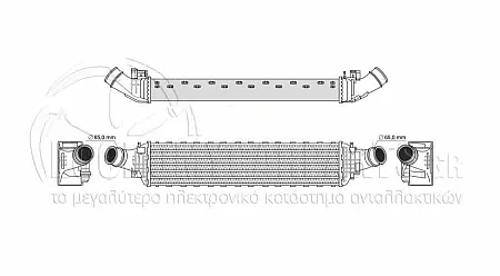 ΨΥΓΕΙΟ INTERCOOLER (ΓΙΑ ΕΚΔΟΣΕΙΣ 3.0 TDi ΠΕΤΡΕΛΑΙΟ) (ΔΙΑΣΤΑΣΕΙΣ ΚΥΨΕΛΗΣ: 710x160x80mm) (ΜΕ ΠΑΡΟΧΕΣ Φ66)