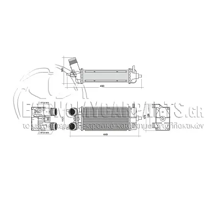 ΨΥΓΕΙΟ INTERCOOLER (ΓΙΑ ΕΚΔΟΣΕΙΣ 1.5 TDCi (74 KW) ΠΕΤΡΕΛΑΙΟ) (ΔΙΑΣΤΑΣΕΙΣ ΚΥΨΕΛΗΣ: 300x142x80mm)