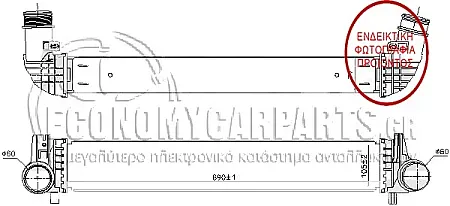 ΨΥΓΕΙΟ INTERCOOLER (ΓΙΑ ΕΚΔΟΣΕΙΣ 40 TFSi 2.0 ΒΕΝΖΙΝΗ) (ΔΙΑΣΤΑΣΕΙΣ ΚΥΨΕΛΗΣ: 690x105x80mm) (ΓΙΑ ΕΚΔΟΣΕΙΣ GTi)