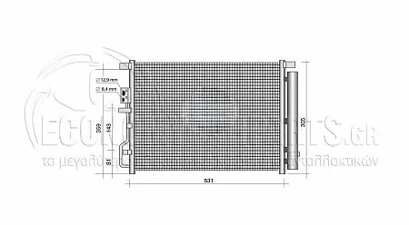ΨΥΓΕΙΟ A/C (ΓΙΑ ΕΚΔΟΣΕΙΣ 1.6 GDi TURBO ΒΕΝΖΙΝΗ - 1.6-2.0 CRDi ΠΕΤΡΕΛΑΙΟ) (ΔΙΑΣΤΑΣΕΙΣ ΚΥΨΕΛΗΣ: 495x385x16mm) (ΓΙΑ ΟΧΗΜΑΤΑ ΚΑΤΑΣΚΕΥΑΣΜΕΝΑ ΣΤΗ ΤΣΕΧΙΑ)