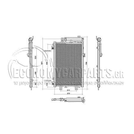 ΨΥΓΕΙΟ A/C (ΓΙΑ ΕΚΔΟΣΕΙΣ (EV) ELECTRIC) (ΔΙΑΣΤΑΣΕΙΣ ΚΥΨΕΛΗΣ: 600x370x22mm)