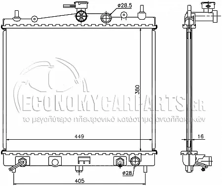 ΨΥΓΕΙΟ ΝΕΡΟΥ (ΓΙΑ ΕΚΔΟΣΕΙΣ 1.2-1.4 16V ΒΕΝΖΙΝΗ) (ΓΙΑ ΕΚΔΟΣΕΙΣ ΜΕ Ή ΧΩΡΙΣ A/C) (ΓΙΑ ΟΧΗΜΑΤΑ ΜΕ ΑΥΤΟΜΑΤΟ ΚΙΒΩΤΙΟ ΤΑΧΥΤΗΤΩΝ) (ΓΙΑ ΟΧΗΜΑΤΑ ΚΑΤΑΣΚΕΥΑΣΜΕΝΑ ΣΤΗΝ ΙΑΠΩΝΙΑ) (ΔΙΑΣΤΑΣΕΙΣ ΚΥΨΕΛΗΣ: 380x448mm)