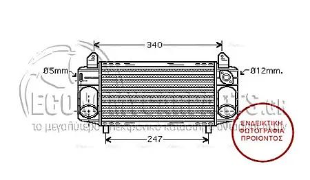 ΨΥΓΕΙΟ INTERCOOLER (ΓΙΑ ΕΚΔΟΣΕΙΣ 1.2-1.4 TDi ΠΕΤΡΕΛΑΙΟ) (ΔΙΑΣΤΑΣΕΙΣ ΚΥΨΕΛΗΣ: 280x130x40mm)
