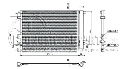 ΨΥΓΕΙΟ A/C (ΓΙΑ ΕΚΔΟΣΕΙΣ 1.2-1.4-1.6 ΒΕΝΖΙΝΗ) (ΔΙΑΣΤΑΣΕΙΣ ΚΥΨΕΛΗΣ: 490x370x12mm) (ΜΕ 1 ΠΛΑΚΑΚΙ ΕΜΠΡΟΣ)