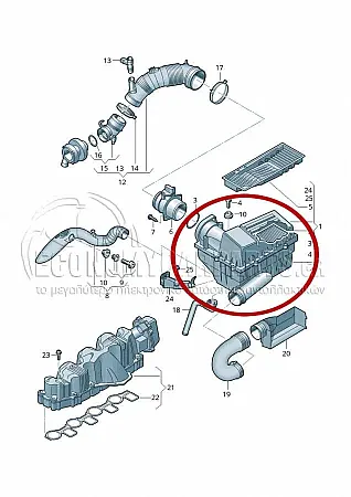 ΚΟΥΤΙ ΦΙΛΤΡΟΥ ΑΕΡΑ (ΓΙΑ ΚΙΝΗΤΗΡΕΣ CBAB/CLCA/CBDC/CFHC/CFFB/CBBB/CFGB)