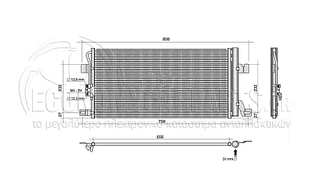 ΨΥΓΕΙΟ A/C (ΓΙΑ ΕΚΔΟΣΕΙΣ 2.0 ΠΕΤΡΕΛΑΙΟ) (ΔΙΑΣΤΑΣΕΙΣ ΚΥΨΕΛΗΣ: 640x330x12mm)