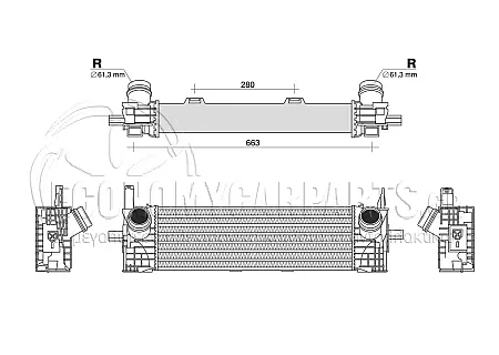 ΨΥΓΕΙΟ INTERCOOLER (ΓΙΑ ΕΚΔΟΣΕΙΣ 2.0 ΠΕΤΡΕΛΑΙΟ) (ΔΙΑΣΤΑΣΕΙΣ ΚΥΨΕΛΗΣ: 540x170x80mm)
