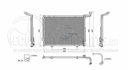 ΨΥΓΕΙΟ A/C (ΓΙΑ ΕΚΔΟΣΕΙΣ 1.0 EcoBoost ΒΕΝΖΙΝΗ) (ΔΙΑΣΤΑΣΕΙΣ ΚΥΨΕΛΗΣ: 385x545x22mm)
