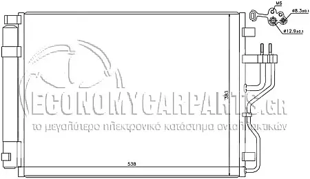 ΨΥΓΕΙΟ A/C (ΓΙΑ ΟΛΕΣ ΤΙΣ ΕΚΔΟΣΕΙΣ ΠΕΤΡΕΛΑΙΟ) (ΔΙΑΣΤΑΣΕΙΣ ΚΥΨΕΛΗΣ: 535x380x16mm) (ΓΙΑ ΟΧΗΜΑΤΑ ΚΑΤΑΣΚΕΥΑΣΜΕΝΑ ΣΤΗ ΚΟΡΕΑ)