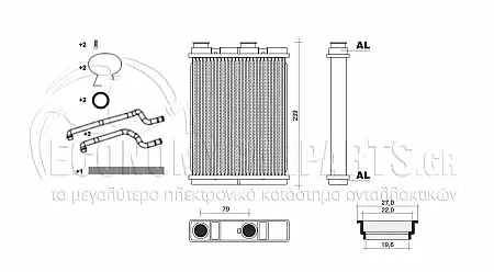 ΨΥΓΕΙΟ ΚΑΛΟΡΙΦΕΡ (ΓΙΑ ΕΚΔΟΣΕΙΣ 1.2-1.3-1.6 DIG TURBO - 2.0i 16V ΒΕΝΖΙΝΗ - 1.5-1.6 dCi ΠΕΤΡΕΛΑΙΟ) (ΔΙΑΣΤΑΣΕΙΣ ΚΥΨΕΛΗΣ: 202x160x26mm)