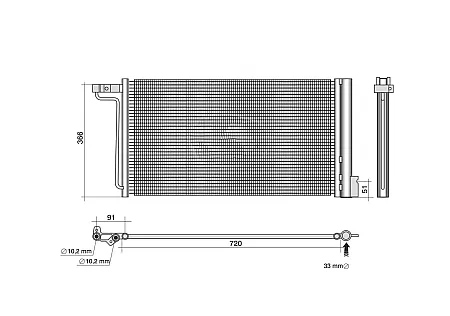 ΨΥΓΕΙΟ A/C (ΓΙΑ ΕΚΔΟΣΕΙΣ 1.6 BENZINH) (ΔΙΑΣΤΑΣΕΙΣ ΚΥΨΕΛΗΣ: 718x384x16mm)