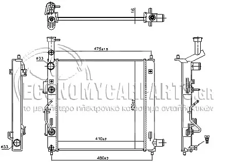 ΨΥΓΕΙΟ ΝΕΡΟΥ (ΓΙΑ ΕΚΔΟΣΕΙΣ 1.0-1.2 ΒΕΝΖΙΝΗ) (ΓΙΑ ΟΧΗΜΑΤΑ ΜΕ ΜΗΧΑΝΙΚΟ Ή ΑΥΤΟΜΑΤΟ ΚΙΒΩΤΙΟ ΤΑΧΥΤΗΤΩΝ) (ΔΙΑΣΤΑΣΕΙΣ ΚΥΨΕΛΗΣ: 410x410mm)