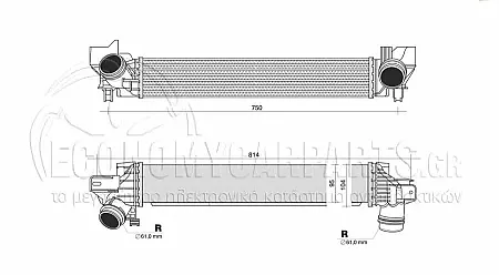 ΨΥΓΕΙΟ INTERCOOLER (ΓΙΑ ΕΚΔΟΣΕΙΣ 1.5 225xe HYBRID ΒΕΝΖΙΝΗ) (ΔΙΑΣΤΑΣΕΙΣ ΚΥΨΕΛΗΣ: 585x95x98mm)