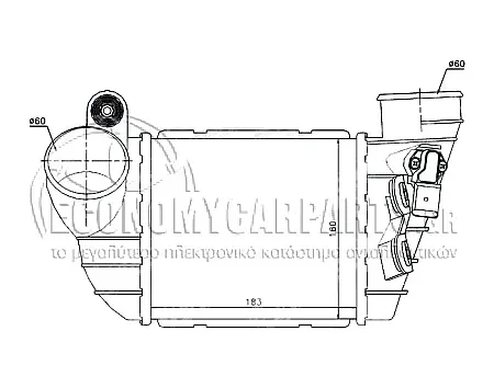 ΨΥΓΕΙΟ INTERCOOLER  (ΓΙΑ ΕΚΔΟΣΕΙΣ 1.8T ΒΕΝΖΙΝΗ) (ΔΙΑΣΤΑΣΕΙΣ ΚΥΨΕΛΗΣ: 183x161mm)