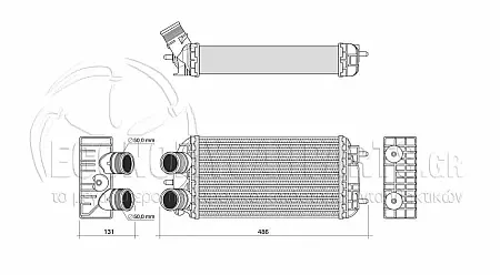 ΨΥΓΕΙΟ INTERCOOLER (ΓΙΑ ΕΚΔΟΣΕΙΣ 1.2 PureTech ΒΕΝΖΙΝΗ - 1.5 BlueHDI ΠΕΤΡΕΛΑΙΟ) (ΔΙΑΣΤΑΣΕΙΣ ΚΥΨΕΛΗΣ: 327x187mm)