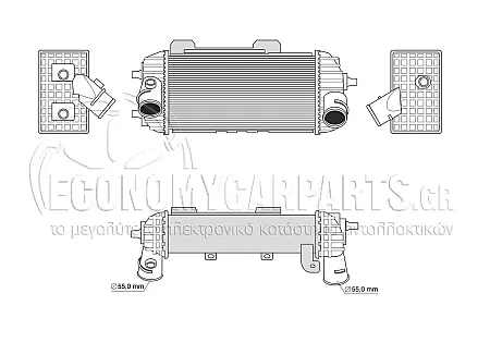 ΨΥΓΕΙΟ INTERCOOLER (ΓΙΑ ΕΚΔΟΣΕΙΣ 1.6 GDi TURBO ΒΕΝΖΙΝΗ) (ΔΙΑΣΤΑΣΕΙΣ ΚΥΨΕΛΗΣ: 340x190x90mm)
