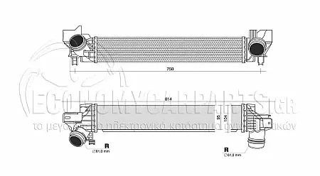 ΨΥΓΕΙΟ INTERCOOLER (ΓΙΑ ΕΚΔΟΣΕΙΣ: 2.0 ΒΕΝΖΙΝΗ) (ΔΙΑΣΤΑΣΕΙΣ ΚΥΨΕΛΗΣ: 585x98x95mm)