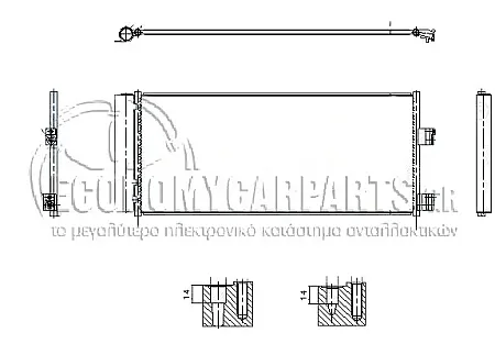 ΨΥΓΕΙΟ A/C (ΓΙΑ ΕΚΔΟΣΕΙΣ 1.0-1.4 BENZINH) (ΔΙΑΣΤΑΣΕΙΣ ΚΥΨΕΛΗΣ: 649x284x12mm)