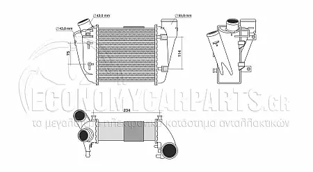 ΨΥΓΕΙΟ INTERCOOLER (ΓΙΑ ΕΚΔΟΣΙΕΣ 2.5 TDI ΠΕΤΡΕΛΑΙΟ) (ΔΙΑΣΤΑΣΕΙΣ ΚΥΨΕΛΗΣ: 199x189mm) (ΔΕΞΙΟ)