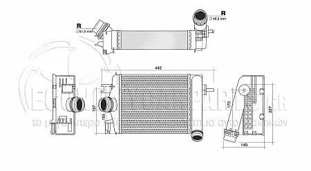ΨΥΓΕΙΟ INTERCOOLER (ΓΙΑ ΕΚΔΟΣΕΙΣ 1.0 TCE ΒΕΝΖΙΝΗ) (ΔΙΑΣΤΑΣΕΙΣ ΚΥΨΕΛΗΣ: 255x217x50mm)
