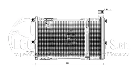 ΨΥΓΕΙΟ A/C 2004-2018 (ΔΙΑΣΤΑΣΕΙΣ ΚΥΨΕΛΗΣ: 494x318x16mm)