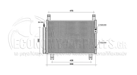 ΨΥΓΕΙΟ A/C (ΓΙΑ ΕΚΔΟΣΕΙΣ 1.0 12v-1.3 VVTi ΒΕΝΖΙΝΗ) (ΓΙΑ ΟΧΗΜΑΤΑ ΚΑΤΑΣΚΕΥΑΣΜΕΝΑ ΣΤΗΝ ΙΑΠΩΝΙΑ) (ΔΙΑΣΤΑΣΕΙΣ ΚΥΨΕΛΗΣ: 515x325x16mm)