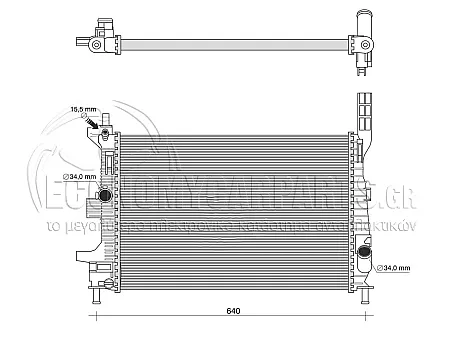 ΨΥΓΕΙΟ ΝΕΡΟΥ (ΓΙΑ ΕΚΔΟΣΕΙΣ 1.0 EcoBoost BENZINH) (ΔΙΑΣΤΑΣΕΙΣ ΚΥΨΕΛΗΣ: 543x362x26mm) (KOYO)