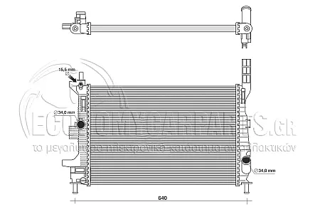 ΨΥΓΕΙΟ ΝΕΡΟΥ (ΓΙΑ ΕΚΔΟΣΕΙΣ 1.0 EcoBoost BENZINH) (ΔΙΑΣΤΑΣΕΙΣ ΚΥΨΕΛΗΣ: 543x362x26mm) (KOYO)