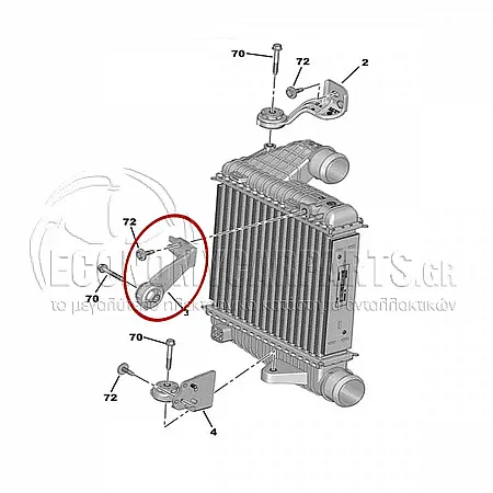 ΒΑΣΗ ΨΥΓΕΙΟΥ INTERCOOLER ΑΝΩ