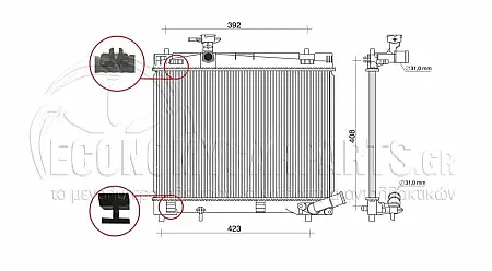 ΨΥΓΕΙΟ (ΓΙΑ ΕΚΔΟΣΕΙΣ 1.33VVT-I 73/74Kw ΒΕΝΖΙΝΗ) (ΔΙΑΣΤΑΣΕΙΣ ΚΥΨΕΛΗΣ: 350x480mm) (ΜΕ ΠΑΡΟΧΕΣ ΔΙΑΓΩΝΙΑ) (ΜΕ ΑΝΟΙΧΤΟ ΚΥΚΛΩΜΑ) (VALEO) 2009-2011