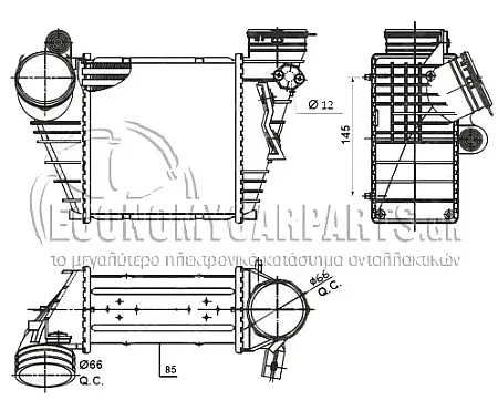 ΨΥΓΕΙΟ INTERCOOLER (ΓΙΑ ΕΚΔΟΣΕΙΣ 1.9TDI ΠΕΤΡΕΛΑΙΟ) (ΔΙΑΣΤΑΣΕΙΣ ΚΥΨΕΛΗΣ: 18.3x18.9x8.5cm) (ASZ)